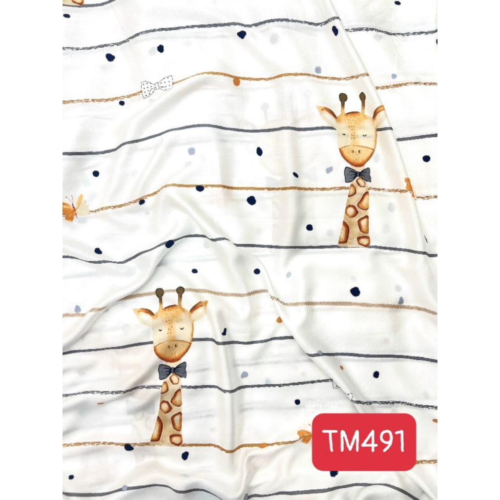 Vải lụa Tencel LAMIDO mẫu cute mềm mịn chuyên dùng may chăn ga gối giá sỉ