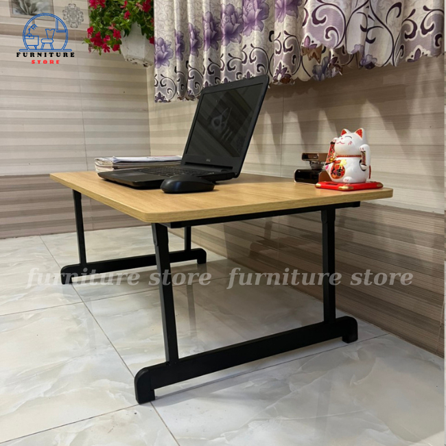 Bàn gấp gọn , bàn học làm việc chân xếp , đã lắp ráp sẵn , kích thước 50x100 , cao 35cm và 75cm