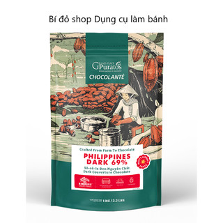 SCL 69% - 1kg Sô cô la Socola chocolate đen 69% SÁU CHÍN Puratos (vị đắng mạnh)