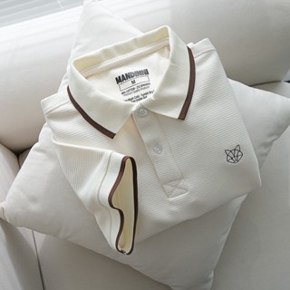 Áo Thun Nam Cao Cấp Polo FOX " màu cream " Cổ Bẻ MANDINNI