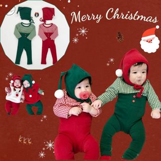 Bộ quần áo giáng sinh , quần áo noel cho bé trai bé gái 7kg đến 15kg Panda Korea