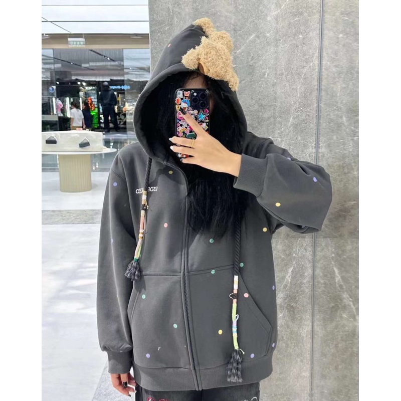 Áo khoác nỉ 13DE MAZO chấm màu