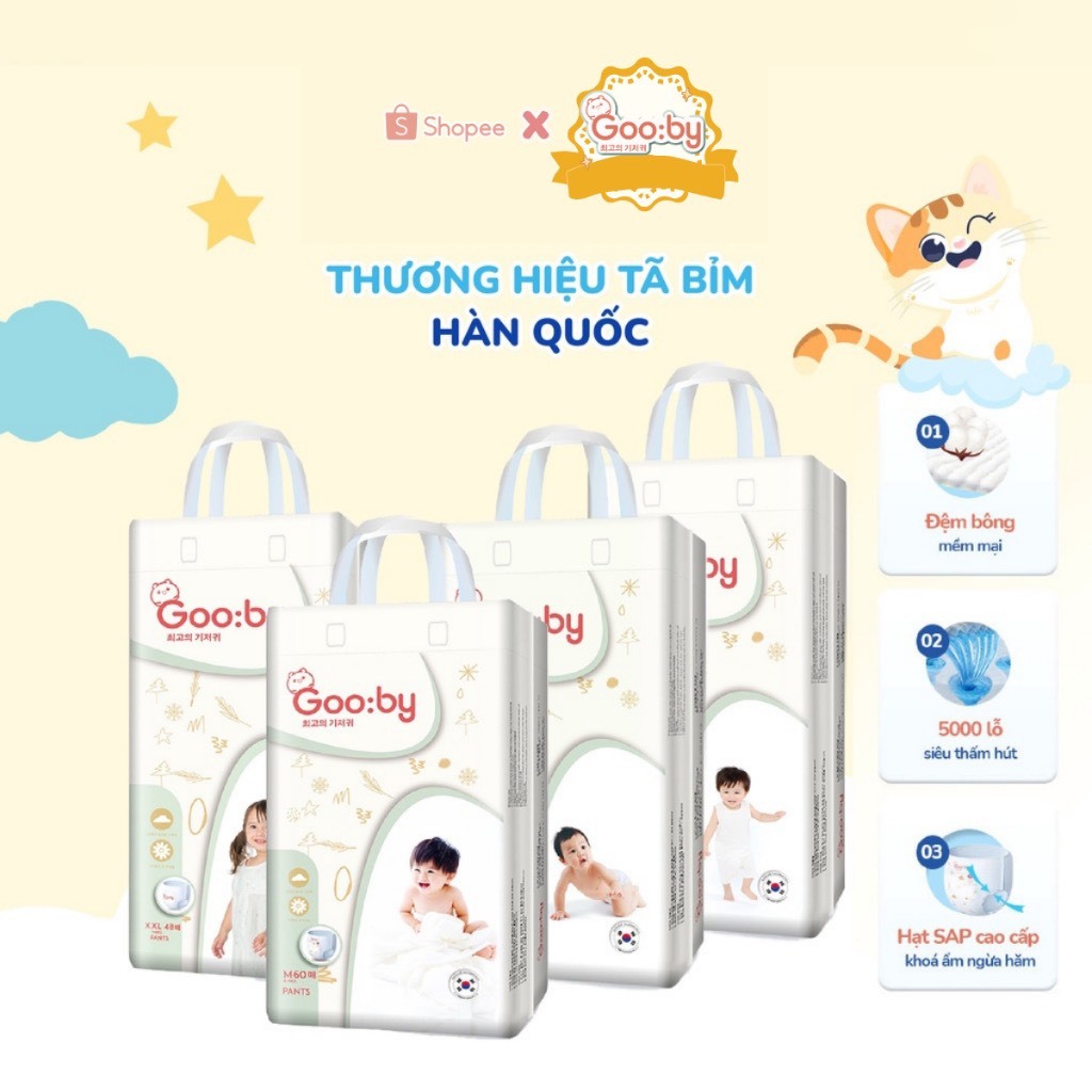 (KHÔNG QUÀ ) BỈM DÁN GOOBY HÀN QUỐC NEWBORN70/S56/M46