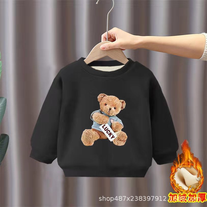 Áo dài tay cho bé trai bé gái in hình gấu