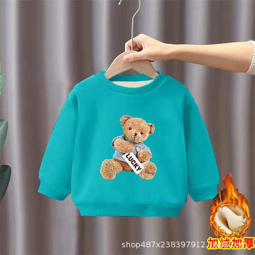Áo dài tay cho bé trai bé gái in hình gấu
