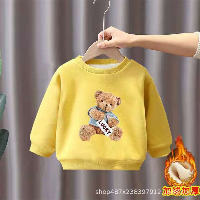 Áo dài tay cho bé trai bé gái in hình gấu