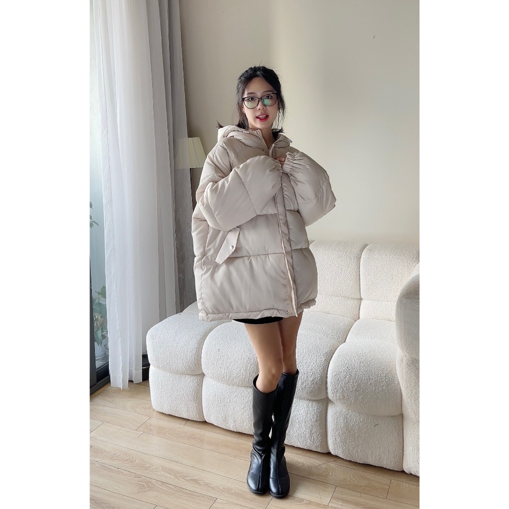 Áo Khoác Phao , Áo Phao Béo  Trần Bông Form Dáng Rộng Oversize  Hàn Quốc Có Mũ, Chất Dày Dặn Siêu Ấm Miho house