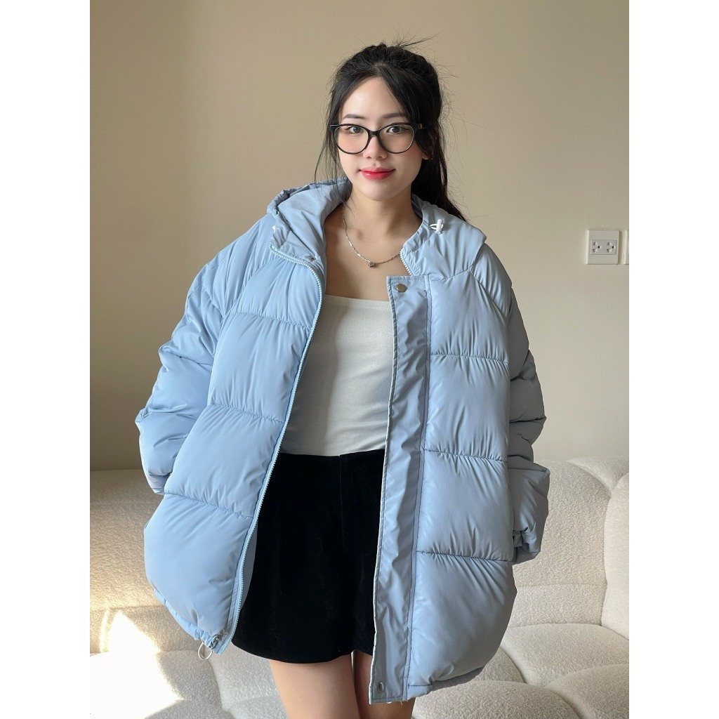 Áo Khoác Phao , Áo Phao Béo  Trần Bông Form Dáng Rộng Oversize  Hàn Quốc Có Mũ, Chất Dày Dặn Siêu Ấm Miho house