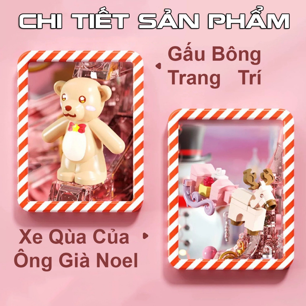 Đồ Chơi Lắp Ráp Kiểu LEGO Noel Hộp Nhạc Cây Thông Pha Lê Có Nhạc Và Đèn No.605024 Với 675 PCS,Quà Tặng Giáng Sinh Cho Bé