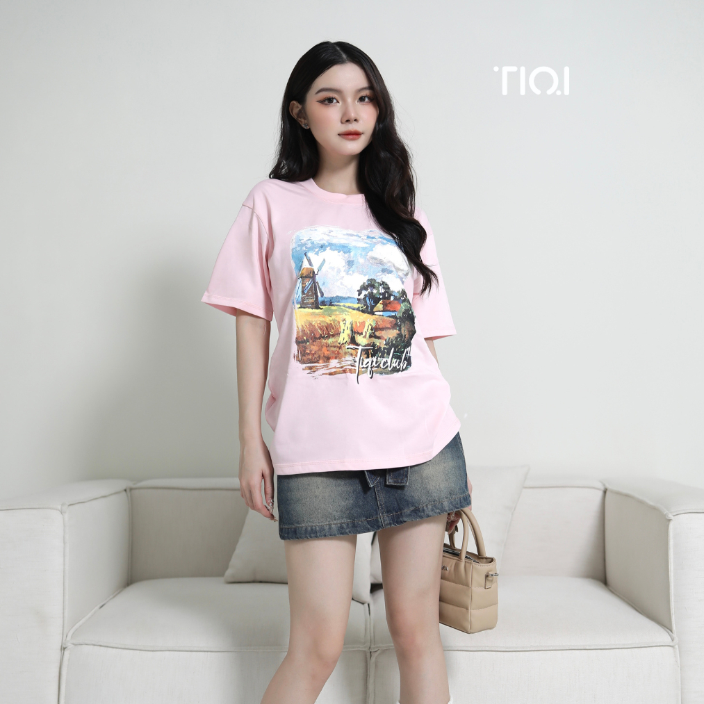 Áo thun cotton form rộng field TiQi Jeans A-51