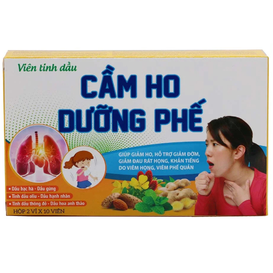 Viên tinh dầu Cầm Ho Dưỡng Phế: Giúp giảm ho, hỗ trợ giảm đờm, giảm đau rát họng