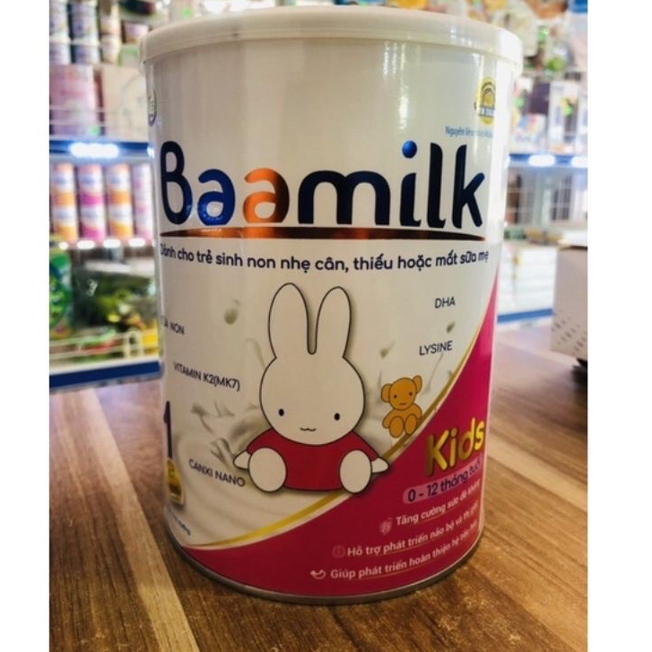 Sữa Baamilk kids dành cho trẻ sinh non , nhẹ cân , thiếu hoặc mất sữa mẹ  lon400g / lon 900g( hàng có quà tặng )
