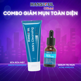 Combo Giảm Mụn Toàn Diện HANSEOUL gồm Sữa Rửa Mặt và Serum Giảm Mụn cho Mụn Lưng Mụn Tay Mụn Chân Lăn Kim Phi Kim
