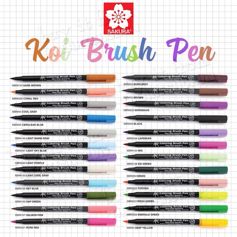 BÚT CỌ MÀU NƯỚC SAKURA KOI COLORING BRUSH PEN