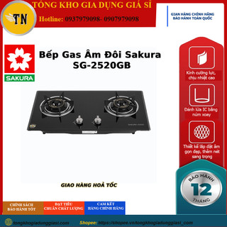 Bếp gas âm đôi sakura sg-2520gb_chính hãng