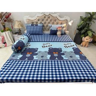 Bộ drap thun hàn quốc 4 món dành cho nệm 1m8 x 2m độ cao từ 20-25cm