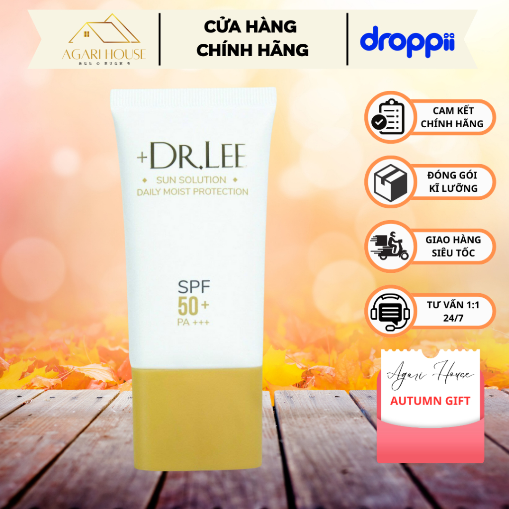 Kem chống nắng kiềm dầu +DR.LEE SPF 50+ PA+++ giúp dưỡng ẩm và làm da mịn màng, sáng hồng tự nhiên tuýp 45ml