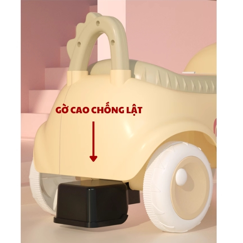 Xe chòi chân cho bé 1 2 3 tuổi, Xe lắc cho bé có nhạc còi chống lật hình khủng long