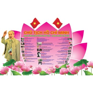 Tranh decal hoa sen về bác - trang trí lớp