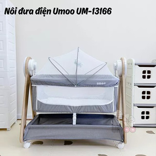 Nôi đưa điện Umoo UM-13166 đầy đủ 3 tiêu chí: không ồn – đưa êm ái – không tốn thời gian,dodungmevabe1