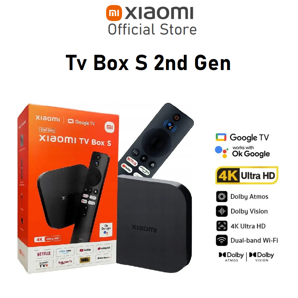 Tivi box Xiaomi Mibox S Gen 2 4K Ultra HD 4K Bản Quốc Tế Tiếng Việt tìm kiếm giọng nói - Chính hãng phân phối