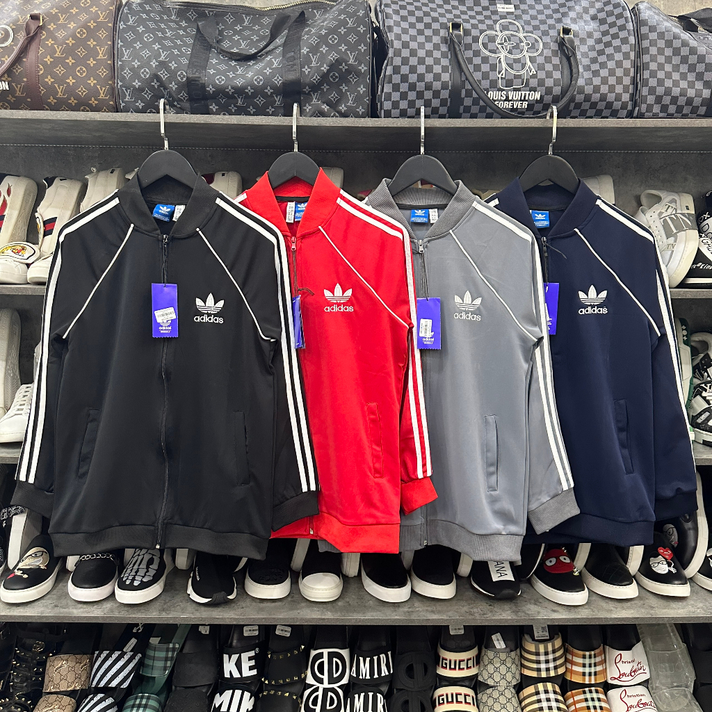 Áo Khoác Bomber Adidas 2 Lớp Thể Thao Nam Nữ Vải Thun Nỉ  Dày Co Giãn  Áo Khoác 3 Sọc kẻ Trắng 2023