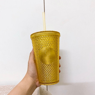 - ly giữ lạnh spring yellow studded cold cup 16oz