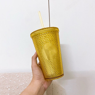 [STARBUCKS JAPAN] - LY GIỮ LẠNH SPRING YELLOW STUDDED COLD CUP 16oz