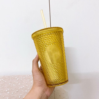 [STARBUCKS JAPAN] - LY GIỮ LẠNH SPRING YELLOW STUDDED COLD CUP 16oz