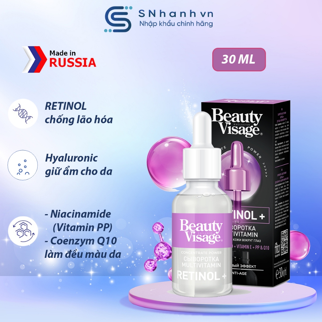 Serum Retinol + Vitamin Beauty Visage ngăn lão hóa 30ml