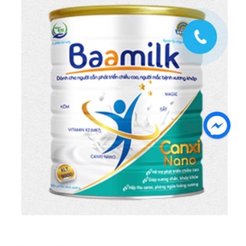 Sữa Baamilk Canxi NaNo lon 900 g (hàng kèm quà )