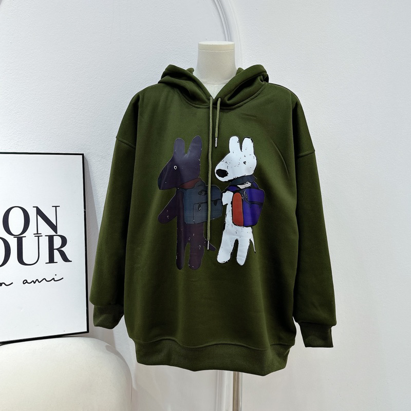 Áo nỉ hoodie hình 2 chú chó