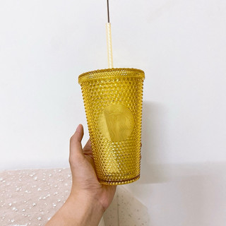 [STARBUCKS JAPAN] - LY GIỮ LẠNH SPRING YELLOW STUDDED COLD CUP 16oz