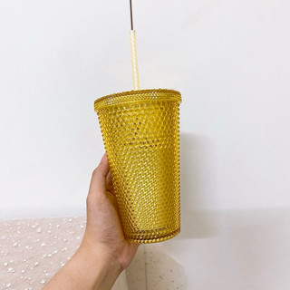 [STARBUCKS JAPAN] - LY GIỮ LẠNH SPRING YELLOW STUDDED COLD CUP 16oz