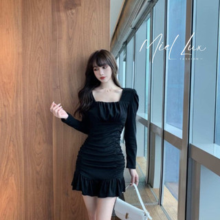 Váy đầm body thiết kế dài tay thu đông Miel Fashion , đầm ôm dáng rúm eo bigsize V231122
