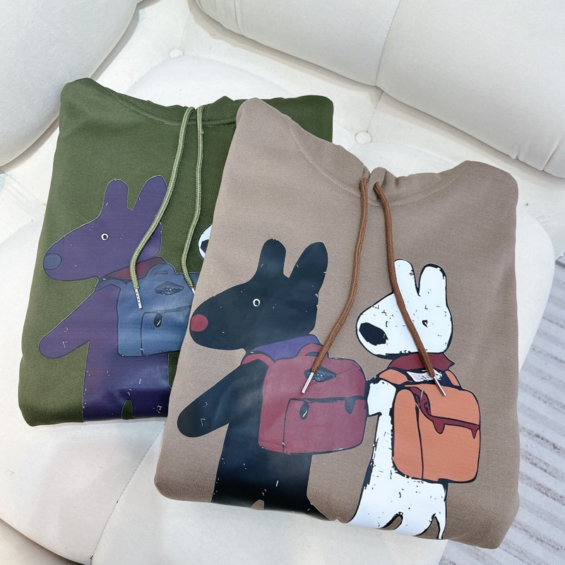 Áo nỉ hoodie hình 2 chú chó