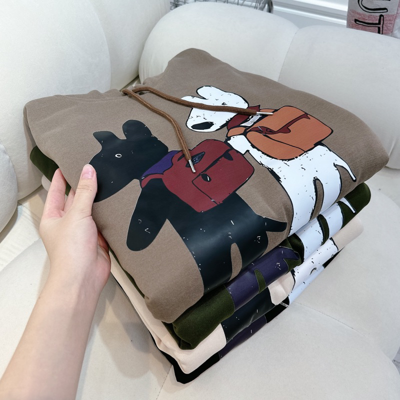 Áo nỉ hoodie hình 2 chú chó