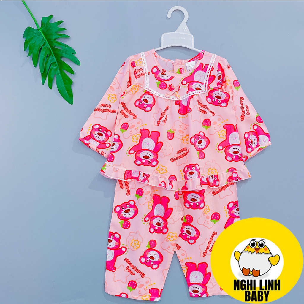 Đồ tole bé gái, đồ ngủ mặc nhà mềm, mịn và thoáng mát có size từ 8-38kg - Nghi Linh Baby