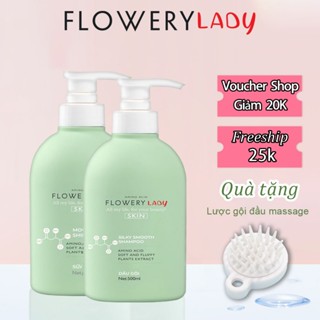 Combo dầu gội, sữa tắm nước hoa muối biển Flowery LADY 500ml