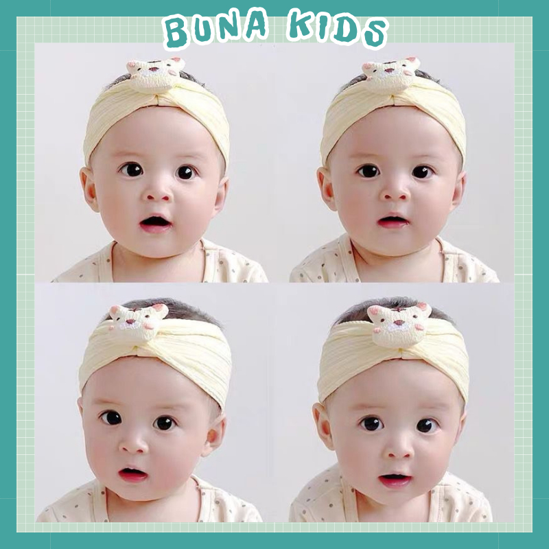 Băng đô cho bé gái 0-2 tuổi, Turban hình thỏ và hổ phong cách hàn quốc đáng yêu cho bé Bunakids PK02