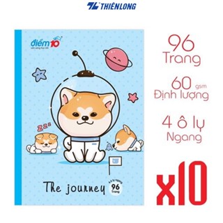 Combo 10 cuốn Tập vở học sinh Thiên Long 4 ô ly ngang 96 trang 60gsm, bìa cán vân, màu đẹp TP-NB072 - Hình ngẫu nhiên