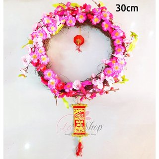 [HỎA TỐC] Vòng hoa tết handmade treo cửa trang trí - Vòng hoa xuân trang trí tết - Đồ handmade trang trí tết