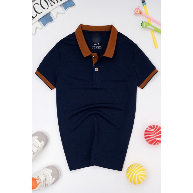 Áo thun polo phối cổ cho bé trai bé gái size từ 13-40kg chất cotton cao cấp hàng đẹp siêu xinh cho bé yêu