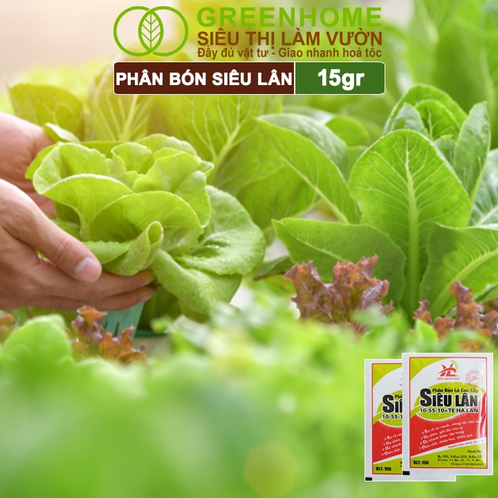 Phân Bón Lá Greenhome, Siêu Lân Đỏ 10-55-10+TE, Gói 15gr, Phát Triển Rễ, Tạo Mầm Hoa, Kích Ra Hoa