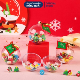 Quả Cầu Tẩy bút chì noel phù hợp làm đồ dùng quà tặng khen thưởng học sinh trong học tập mùa giáng sinh N053