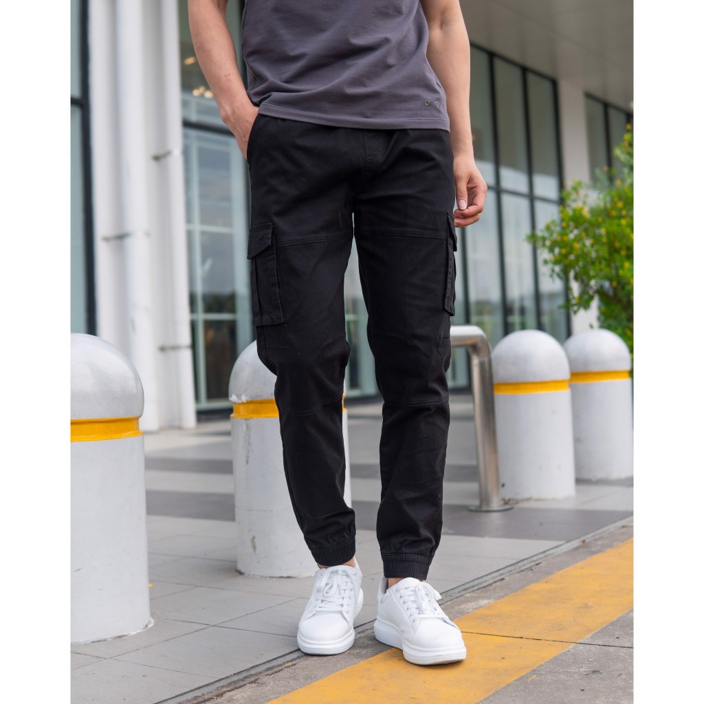 Quần Jogger Nam Kaki H2T Hai Túi Hộp Lớn Tạo Sự Khỏe Khoắn, Năng Động, Lưng Thun Phối Dây Rút, Ống Quần Bo Chun 0587