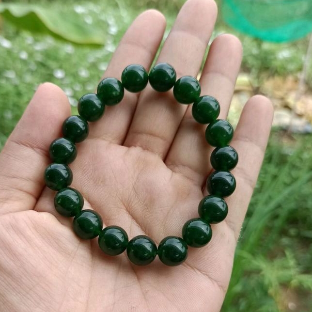 Vòng tay chuỗi hạt màu xanh đậm thời trang 10mm