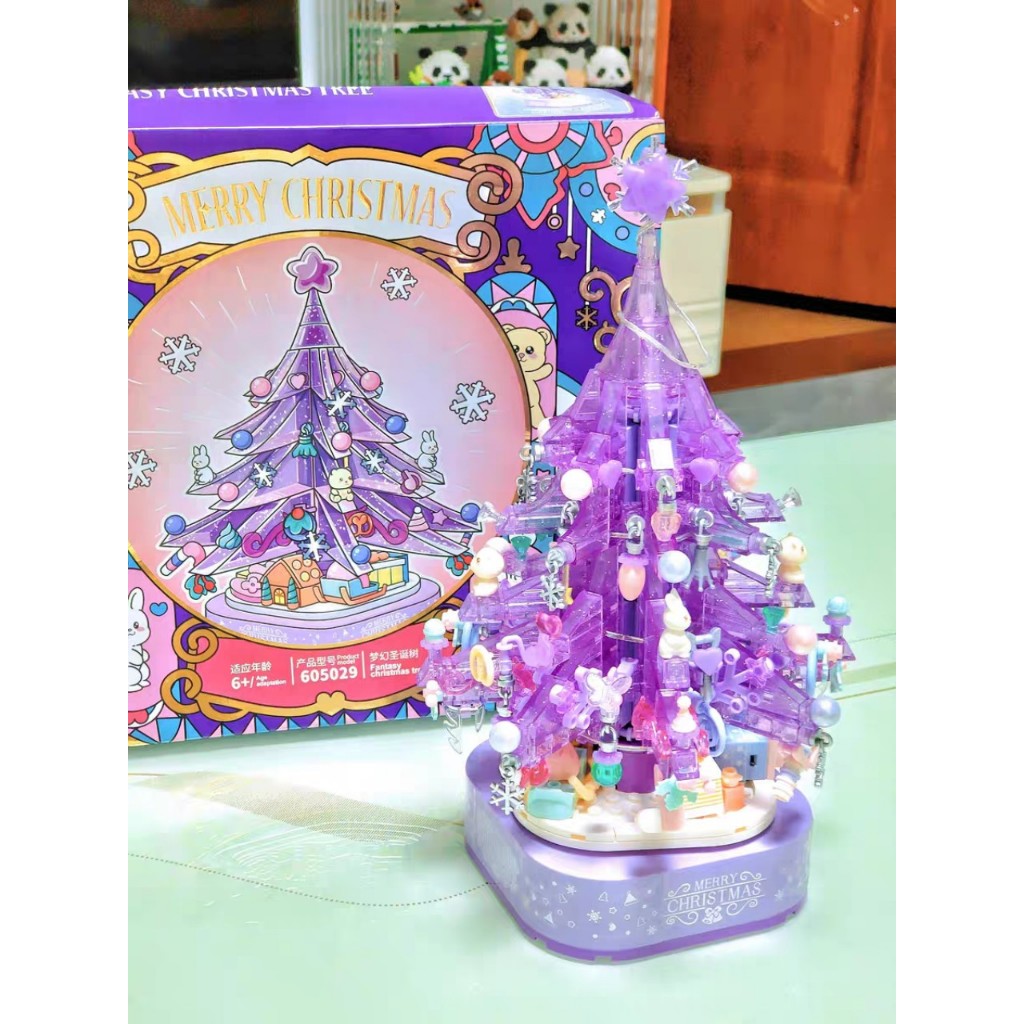 Đồ Chơi Lắp Ráp Kiểu logo Hộp Nhạc Cây Thông Giáng Sinh Noel Có Đèn,Nhạc 605029 Với 729+PCS-Quà Tặng Giáng Sinh Cho Bé