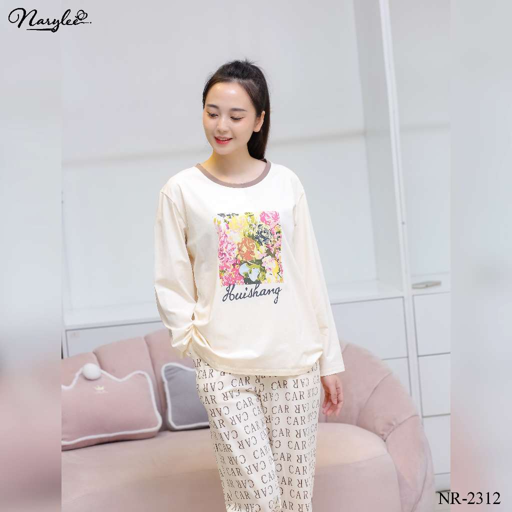 Bộ Mặc Nhà Dài Tay Chất Cotton Cao Cấp Mềm Mịn, Thoáng Khí Thương Hiệu NARYLEE Mã NR-2312