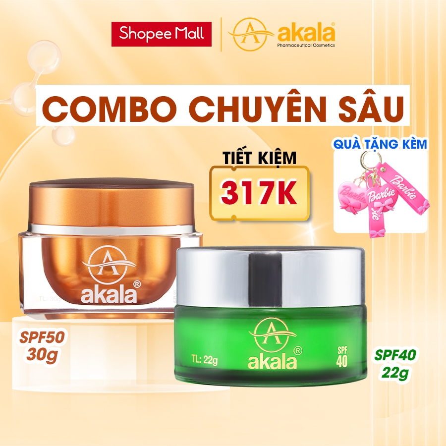 COMBO CHUYÊN SÂU Kem Nám - Tàn Nhang - Đồi Mồi + Kem Mụn - Mờ Thâm - Liền Sẹo akala ( Tế Bào Mầm Tái Sinh & Collagen